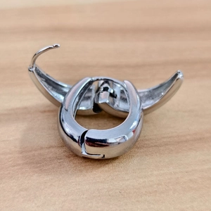 Polished silver crescent hoop earrings with a minimalist water drop design for women