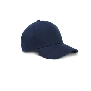 Dunkelblaue 6-Panel-Baseballkappe aus Baumwolltwill im schlichten Unisex-Design