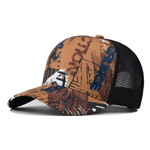 Unisex Outdoor Mode Gradiënt Graffiti Print Honkbalpet Ademend Mesh Achterkant Verstelbaar Trucker Hat Streetwear Zonbescherming Pet