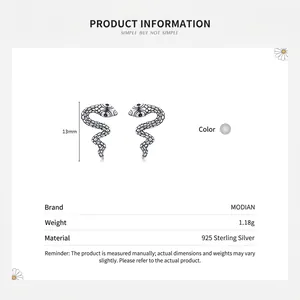 S925 sterling silver snake stud earrings with textured scales and vintage punk style