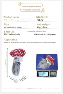 Christmas gnome wine bottle cover size dimensions and weight measurement specifications