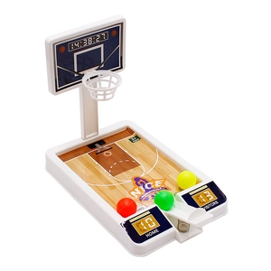 Miniature desktop basketball game with three colorful balls for kids indoor play