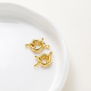 Polished 14k gold plated copper sailor clasp for DIY jewelry necklace and bracelet