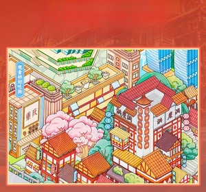 Detail of 3D layered city stickers featuring Chongqing landmarks like Hongyadong for journals