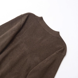 Elegant dark brown V-neck knit cardigan for women with fine texture and soft fabric