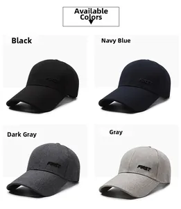 Close-up of four colors of outdoor baseball caps featuring 3D FIRST embroidery detail