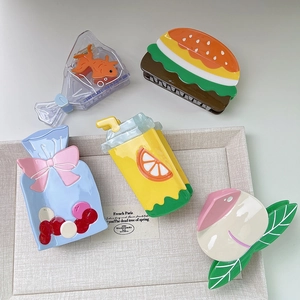 Acetate Hair Claw Clip Cute Cartoon Food Fruit Animal Shapes Handmade Fashion Hair Styling Accessories For Women Girls