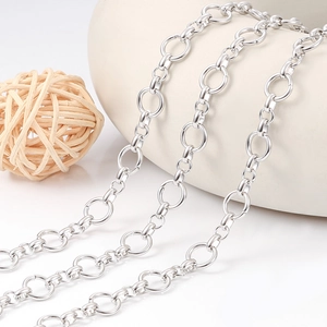 Stainless Steel Round Circle Link Chain For DIY Jewelry Making Hip Hop Punk Style Durable Non Fading Accessory