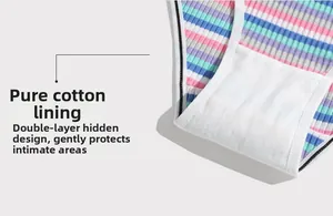 Detail view of cotton ribbed underwear featuring breathable double-layer lining structure