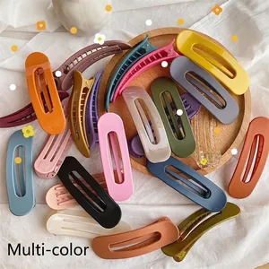 Large Hollow Oval Hair Clips Simple Matte Glossy Plastic Duckbill Barrettes For Women Girls Hair Styling Accessories
