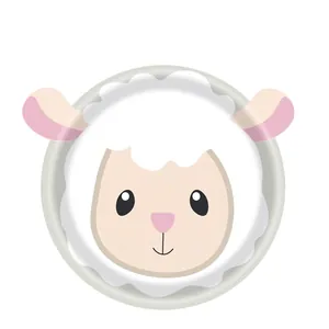 Cartoon sheep shaped paper plates for farm theme children birthday party decorations