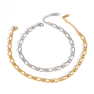 Minimalist gold and silver infinity link stainless steel anklets for women stylish jewelry