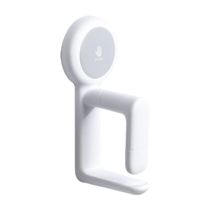 Minimalist white wall-mounted basin hook dispenser for bathroom storage organization