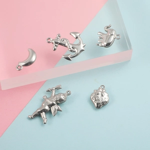 DIY Jewelry Charms 304 Stainless Steel Anchor Angel Moon Elephant Strawberry Pendants For Necklace Bracelet Making Craft