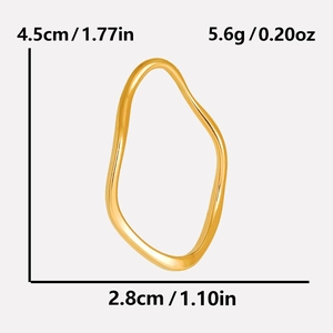 Detail showing irregular gold 304 stainless steel pendant dimensions 4.5cm by 2.8cm