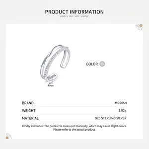 Minimalist double layer S925 sterling silver criss cross ring with sparkling zircons