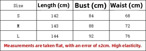 Detailed size guide table for V-neck lace dress showing bust and waist measurements