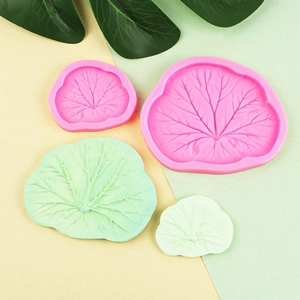 Macro shot of leaf silicone molds showing realistic textures for fondant or DIY crafts