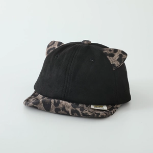 Casquette bébé avec motif léopard et oreilles pour l'automne hiver, bord souple
