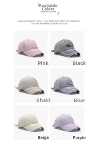 Close-up of the delicate white lace trim on various colorful cotton baseball caps