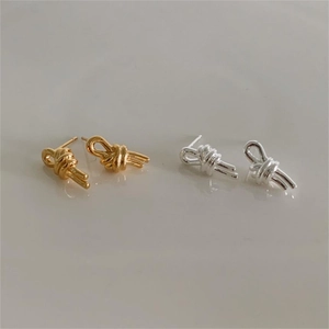 Knot Stud Earrings 925 Sterling Silver Minimalist Korean Style Elegant Ins Jewelry For Women