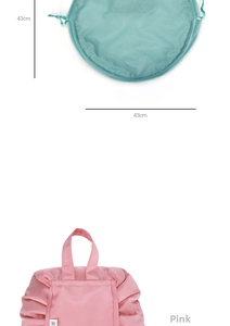 Waterproof drawstring travel makeup bag with 43cm diameter in peach and mint green