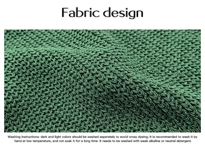 Detail of green knit fabric showing premium V-shaped texture and textile quality