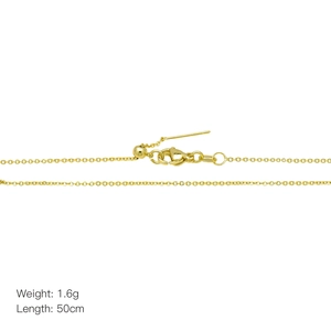 Detail of 18k gold plated adjustable chain with weight 1.6g and length 50cm