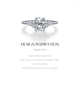 Detail of 925 sterling silver ring featuring S925 hallmark and sparkling oval moissanite