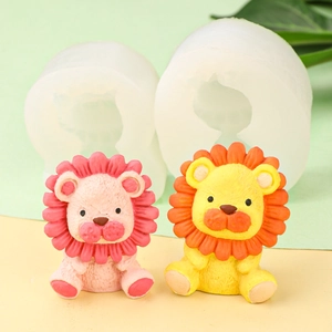 Cartoon lion silicone mold for DIY resin crafts and handmade aromatherapy plaster casting