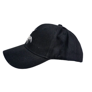 Fashionable black baseball cap with white scorpion embroidery for sun protection