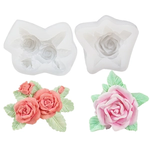 Hydrangea and rose silicone mold set for DIY aromatherapy plaster and candle making
