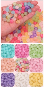 Close-up of matte acrylic frosted beads in candy colors for DIY jewelry making