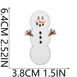 Detailed embroidery patch featuring a white snowman with black buttons and orange nose