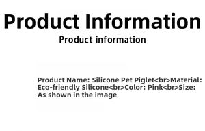Technical specifications for eco-friendly pink silicone pet pig toy model