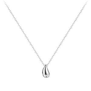 Minimalist S925 sterling silver water drop pendant necklace for women in polished finish