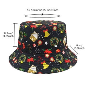 Christmas bucket hat with snowman pattern for women, sized 56-58cm for holiday gifts