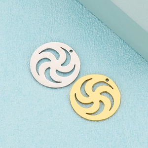 Round Spiral Hollow Out Stainless Steel Charms For DIY Jewelry Making Earrings Necklace Accessories Simple Geometric Pendant