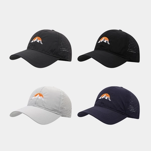 Breathable quick-dry baseball caps with sunrise mountain embroidery in four colors