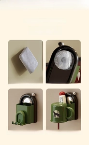Step-by-step wall-mounted installation guide for the luxury dark green toothbrush holder