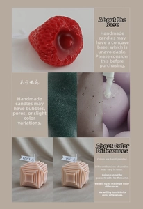 Detail shots showing natural bubbles and textures of handmade soy aroma candles