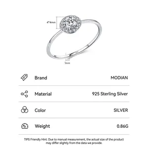 Elegant 925 sterling silver ring with a 4mm sparkling cubic zirconia stone setting