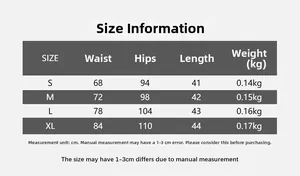 Detailed size chart for retro high waist A-line skirt with waist and hip measurements