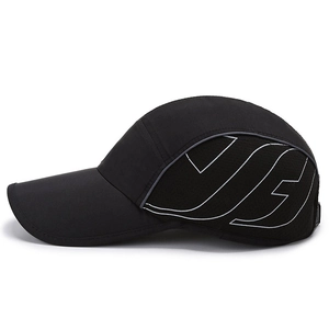 Men's lightweight black breathable mesh baseball cap for outdoor sun protection and sports