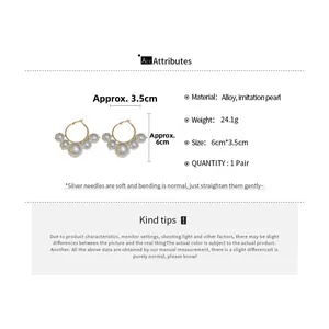 Spécifications de taille pour boucles d'oreilles créoles avec perles et tige en argent