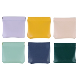 Leather squeeze pouch set for jewelry and earphones in various pastel colors