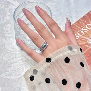 Classic 1 carat 5A zircon silver stackable rings set worn by a model in soft lighting