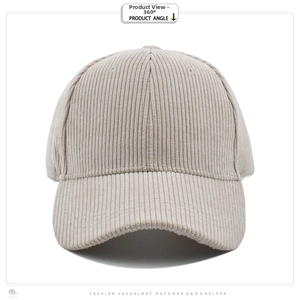 Detailed close-up showing the premium corduroy fabric and texture of the baseball cap