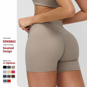 Shorts De Yoga Taille Haute Pour Femmes Lifting Des Fesses Contrôle Du Ventre Entraînement Fitness Course Élastique