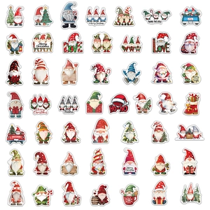 Waterproof Christmas gnome stickers set for luggage and festive party decorations